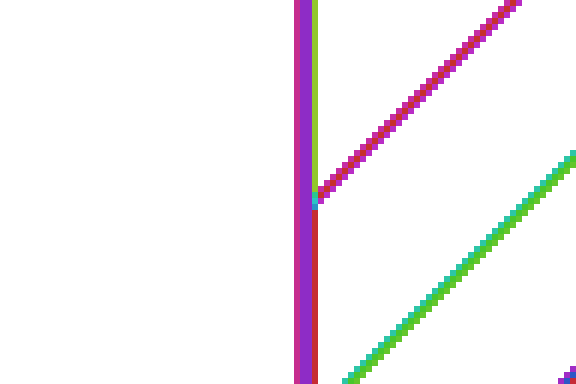 Hatch lines labelled with 8 neighbours